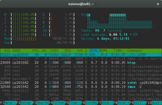 Htop with CPU average
