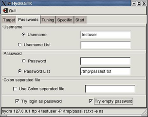 Login/Password setup