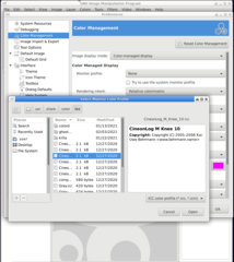 ICC color profiles for use with color profile aware software