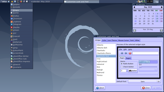 IceWM with BlueHeart theme, Xcalendar and LXAppearance