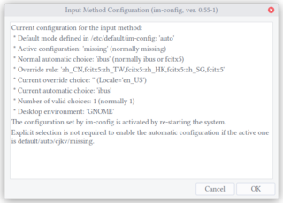 Input method configuration framework