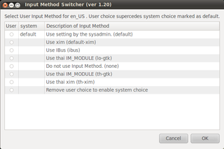 Input method switch framework