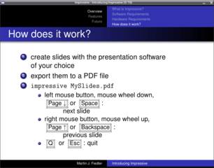 PDF presentation tool with eye candies