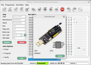 Linux chip programmer for CH341a devices