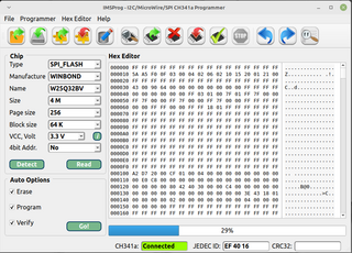 Linux chip programmer for CH341a devices