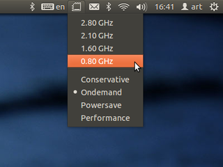 CPU frequency scaling indicator