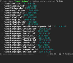 Extracting with colors and progress bar