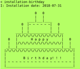 Receive a message on system installation anniversary