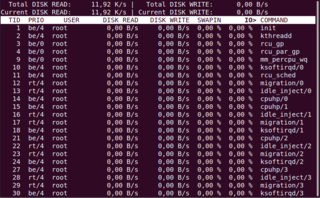 simple top-like I/O monitor (implemented in C)