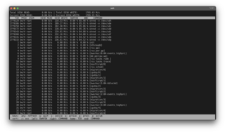 simple top-like I/O monitor (implemented in C)