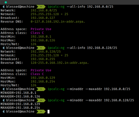 parameter calculator for IPv4 and IPv6 addresses
