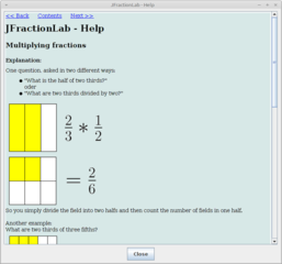 Educative program to practice fractions