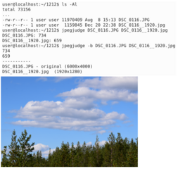 determine which of two given jpegs (same size) is the original