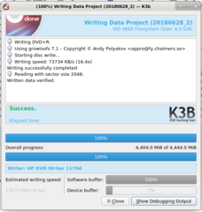 Sophisticated CD/DVD burning application