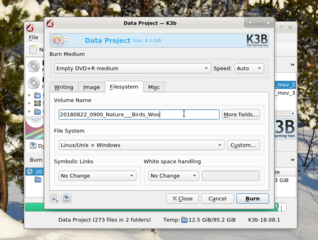 step-by-step - write DVD with k3b (15 from 25) - edit name