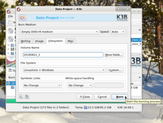 step-by-step - write DVD with k3b (17 from 25) - start burn