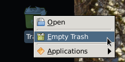 step-by-step - write DVD with k3b (24 from 25) - Empty Trash