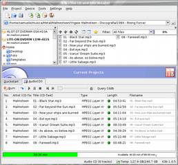 Sophisticated CD/DVD burning application