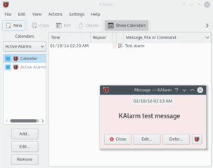 alarm message, command and email scheduler