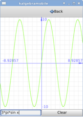 algebraic graphing calculator for small touch based interfaces