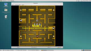 A Pacman clone running on Debian 8 GNU/Linux