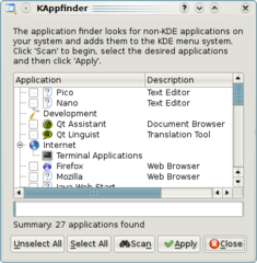 non-KDE application finder for KDE