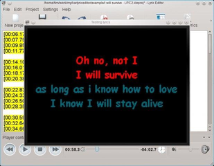 Karaoke lyrics editor
