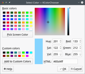 color chooser and palette editor