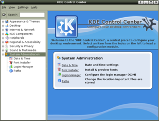 control center for KDE