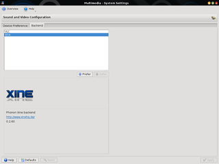 also showing kde-config-phonon-xine