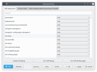 application to enable/disable qCDebug settings