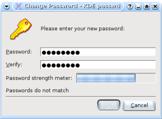 graphical password changing utility