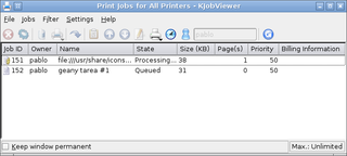 print system for KDE
