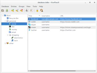 KeePassX Main Window
