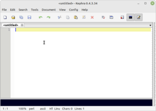 gui text editor along Perl alike Paradigms
