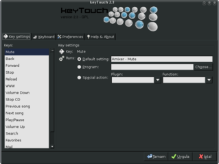 A program to configure extra function keys in multimedia keyboards