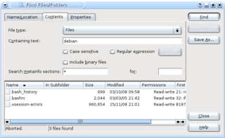 file search utility by KDE