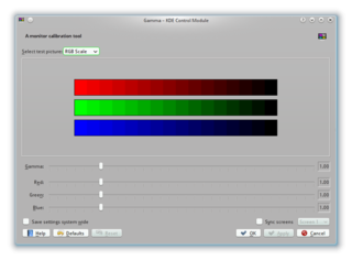 monitor calibration panel for KDE