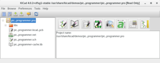 main window of the KiCad suite