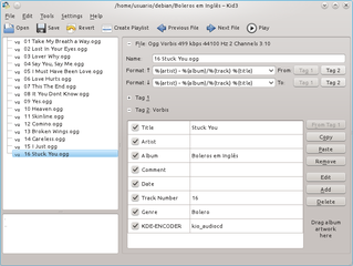 KDE audio tag editor