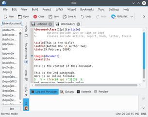 KDE Integrated LaTeX Environment
