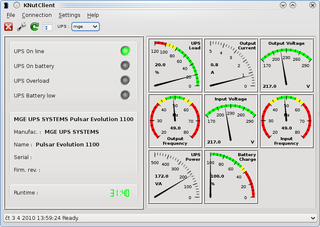 KDE GUI that displays UPS statistics from NUT's upsd