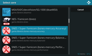 Kodi integration for bsnes-mercury accuracy core