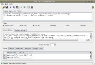 A visual regular expression editor