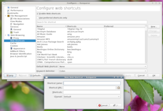 Configure web shortcuts