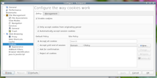 Configure the way cookies work