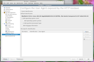 Configure the User Agent exposed by the HTTP kioslave