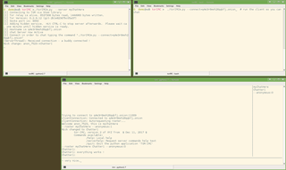 3 konsole instances to run torIRC chat python program from github/torifier