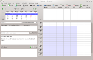 calendar and personal organizer