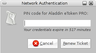 tray applet for reauthenticating kerberos tickets